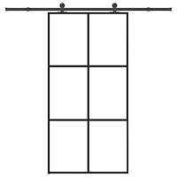 vidaXL Skjutdörr med beslagset 102x205 cm ESG glas och aluminium