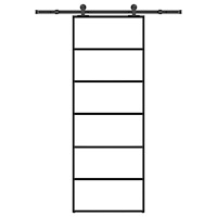 vidaXL Skjutdörr med beslagset ESG glas och aluminium 76x205 cm