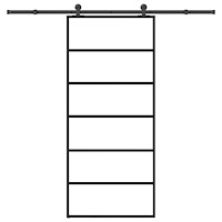 vidaXL Skjutdörr med beslagset ESG glas och aluminium 90x205 cm