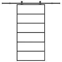 vidaXL Skjutdörr med beslagset 102x205 cm ESG glas och aluminium