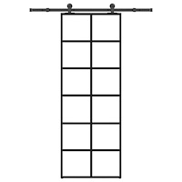 vidaXL Skjutdörr med beslagset ESG glas och aluminium 76x205 cm