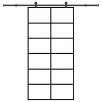 vidaXL Skjutdörr med beslagset 102x205 cm ESG glas och aluminium