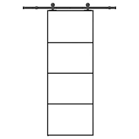 vidaXL Skjutdörr med beslagset ESG glas och aluminium 76x205 cm