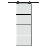vidaXL Skjutdörr med beslagset ESG glas och aluminium 76x205 cm