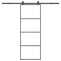 vidaXL Skjutdörr med beslagset ESG glas och aluminium 76x205 cm