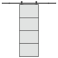 vidaXL Skjutdörr med beslagset ESG glas och aluminium 76x205 cm