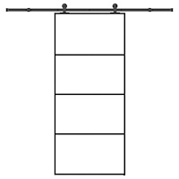 vidaXL Skjutdörr med beslagset ESG glas och aluminium 90x205 cm