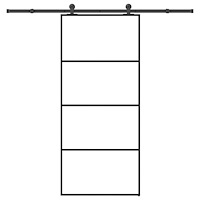 vidaXL Skjutdörr med beslagset ESG glas och aluminium 90x205 cm