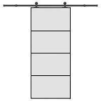 vidaXL Skjutdörr med beslagset ESG glas och aluminium 90x205 cm