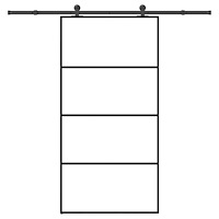 vidaXL Skjutdörr med hårdvara 102,5x205 cm ESG-glas och aluminium
