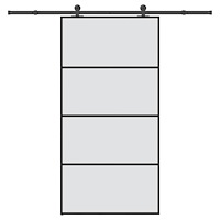 vidaXL Skjutdörr med hårdvara 102,5x205 cm ESG-glas och aluminium