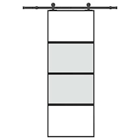 vidaXL Skjutdörr med beslagset härdat glas och aluminium 76x205 cm