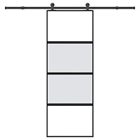vidaXL Skjutdörr med beslagset härdat glas och aluminium 76x205 cm
