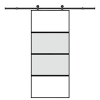 vidaXL Skjutdörr med beslagset härdat glas och aluminium 90x205 cm