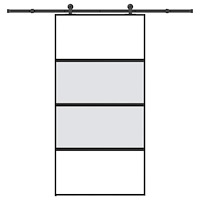 vidaXL Skjutdörr med hårdvara 102,5x205 cm härdat glas och aluminium