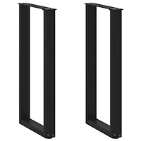 vidaXL Konsolbordsben U-formade 2 st svarta 38x(72-73) cm stål
