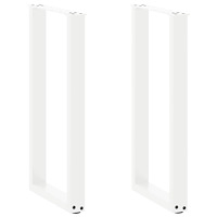 vidaXL Konsolbordsben U-formade 2 st vita 38x(72-73) cm stål
