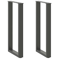 vidaXL Konsolbordsben U-formade 2 st antracit 38x(72-73) cm stål