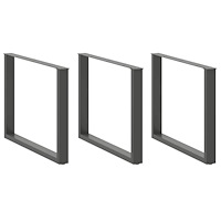 vidaXL Matbordsben U-formade 2 st antracit 100x(72-73) cm stål