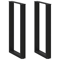 vidaXL Barbordsben U-formade 2 st svarta 40x(90-91) cm stål