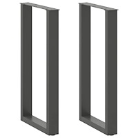 vidaXL Barbordsben U-formade 2 st antracit 40x(90-91) cm stål