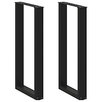 vidaXL Barbordsben U-formade 2 st svarta 50x(90-91) cm stål