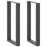 vidaXL Barbordsben U-formade 2 st antracit 50x(90-91) cm stål