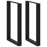 vidaXL Barbordsben U-formade 2 st svarta 60x(90-91) cm stål