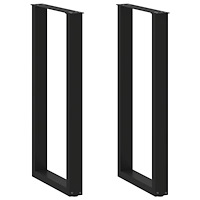 vidaXL Barbordsben U-formade 2 st svarta 40x(100-101) cm stål