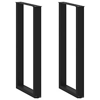 vidaXL Barbordsben U-formade 2 st svarta 50x(100-101) cm stål