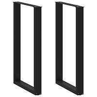 vidaXL Barbordsben U-formade 2 st svarta 60x(100-101) cm stål