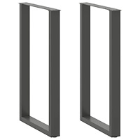 vidaXL Barbordsben U-formade 2 st antracit 60x(100-101) cm stål
