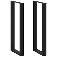 vidaXL Barbordsben U-formade 2 st svarta 40x(110-111) cm stål