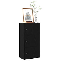 vidaXL Bokhylla svart ek 40x24x77 cm konstruerat trä