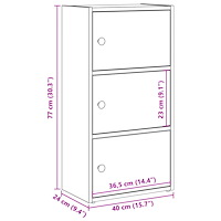vidaXL Bokhylla betonggrå 40x24x77 cm konstruerat trä