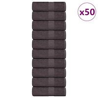 vidaXL Tvättlappar 50 st antracit 15x21 cm 360 gsm 100% bomull
