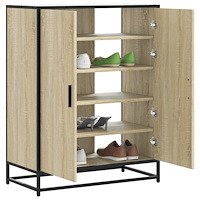 vidaXL Skoskåp sonoma-ek 75x38x97,5 cm konstruerat trä och metall