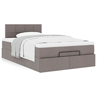 vidaXL Ottoman sängram med madrass taupe 120x190 cm tyg