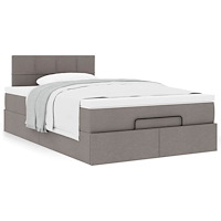 vidaXL Ottoman sängram med madrass taupe 120x200 cm tyg