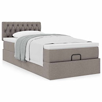 vidaXL Ottoman sängram med madrass taupe 80x200 cm tyg