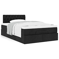 vidaXL Ottoman säng med madrass svart 120x190 cm tyg