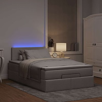 vidaXL Ottoman sängram med madrass taupe 120x200 cm tyg