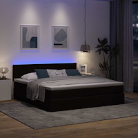 vidaXL Ottoman sängram med madrass mörkbrun 160x200 cm tyg