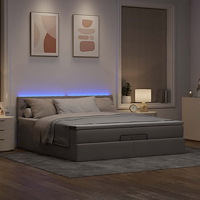 vidaXL Ottoman sängram med madrasser taupe 200x200 cm tyg