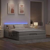 vidaXL Ottoman sängram med madrasser taupe 200x200 cm tyg