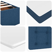 vidaXL Ottoman sängram med madrass blå 180x200 cm tyg