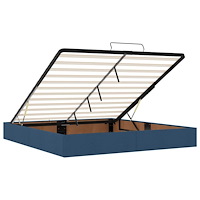 vidaXL Ottoman sängram med madrass blå 180x200 cm tyg