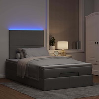 vidaXL Ottoman sängram med madrass ljusgrå 120x190 cm tyg