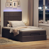 vidaXL Ottoman sängram med madrass mörkbrun 120x190 cm tyg