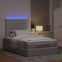 vidaXL Ottoman sängram med madrass taupe 120x190 cm tyg